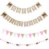 Horse Birthday Decorations  Happy Birthday Burlap Banner  Felt Horse Garland and Pennant Banner  Horse Party Supplies view 1