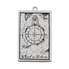 AttractionOil.com Silver Metal Tarot Card Pendant Necklace (Wheel of Fortune) view 1