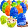 JOYIN 12 Pcs Large Marble Easter Eggs, 6 Inches Jumbo Plastic Eggs Fillable for Easter Themed Hunt Basket Stuffers Fillers Filling Treats Party Favor Classroom Prize Supplies view 1