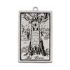 AttractionOil.com Silver Metal Tarot Card Pendant Necklace (The Tower) view 1