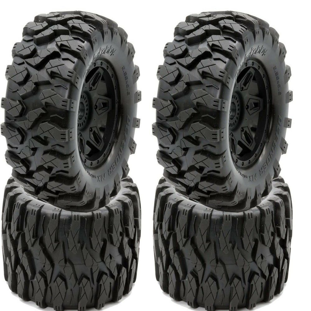 Powerhobby Defender MX Belted All Terrain Mounted Tires/Wheels 17mm (4) Fits Traxxas Maxx