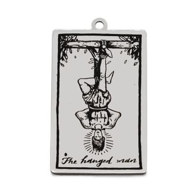 AttractionOil.com Silver Metal Tarot Card Pendant Necklace (The Hanged Man)