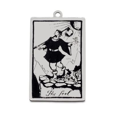 AttractionOil.com Silver Metal Tarot Card Pendant Necklace (The Fool)