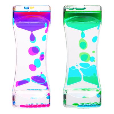 CAILINK Liquid Motion Bubbler Timer 2Pack Sensory Toys for Relaxation, Floating Color Lava Timers