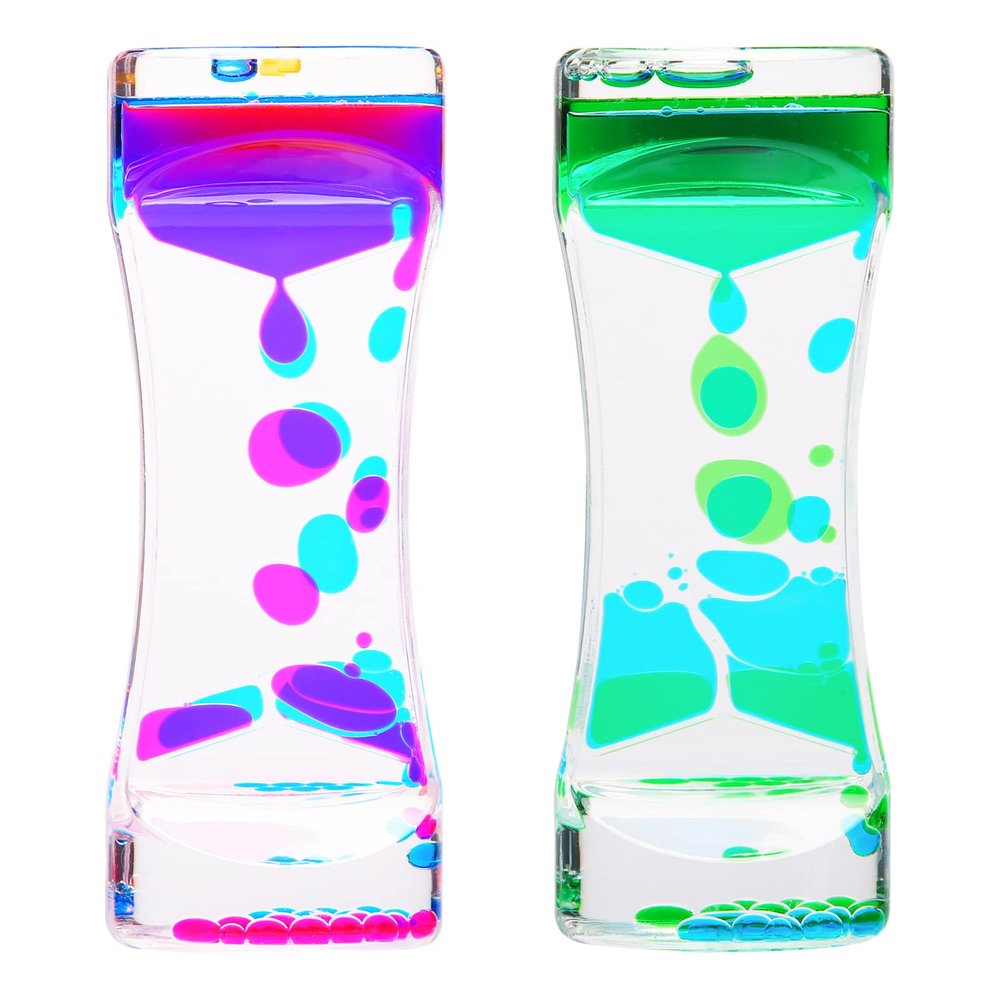 CAILINK Liquid Motion Bubbler Timer 2Pack Sensory Toys for Relaxation, Floating Color Lava Timers