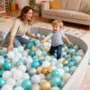 Heopeis Ball Pit Balls, Crush-Proof Non- Toxic Plastic Toy Balls, Green Pit Balls for Toddlers Kids Babies Children 0+ Months Birthday Parties, 2.2 inches,100pcs view 4