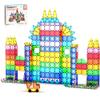 PicassoTiles Magnetic Tiles 152pcs Mirror Theme Magnet Tile Building Blocks STEM Sensory Toys with Car for Kids Toddlers Boys Girls Age 3+ Educational Learning Construction Play Set PT152 view 1