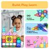PicassoTiles Magnetic Tiles 152pcs Mirror Theme Magnet Tile Building Blocks STEM Sensory Toys with Car for Kids Toddlers Boys Girls Age 3+ Educational Learning Construction Play Set PT152 view 4