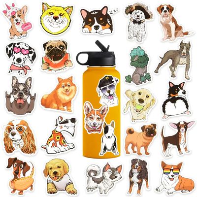 50Pcs Cute Dog Stickers for Kids Vinyl Dog Stickers for Water Bottles Laptop Waterproof Puppy Stickers Pack