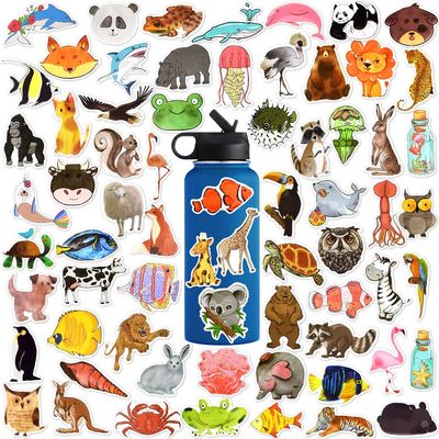 150pcs Animal Stickers for Kids Cute Ocean Animal Stickers for Water Bottle Zoo Animal Vinyl Stickers Waterproof Cute Sea Animal Stickers for Students School Reward