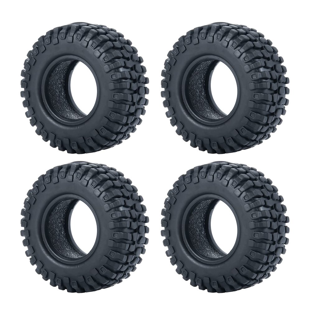 RC-Hub 4PCS 1.0" Crawler Tires Micro Rubber Tires for 1/24 Axial SCX24 90081 AXI00001 AXI00002 AXI00005 AXI00006 RC Crawler Car (50mm)
