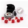Clear Red Lucky Dice Set 16mm (5/8 inch) Dungeon Dice with Random Miniature Included Reaper view 1