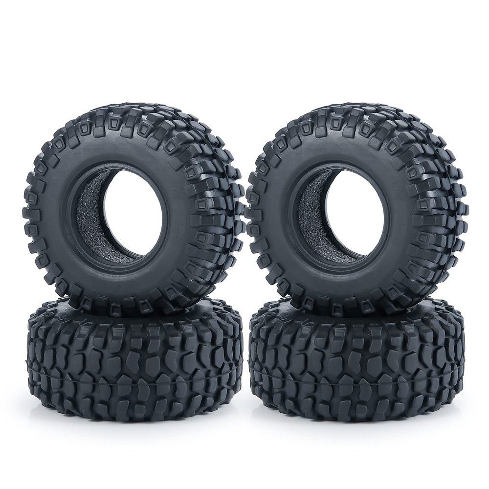RC-Hub 4PCS 1.0" Crawler Tires Micro Rubber Tires for 1/24 Axial SCX24 90081 AXI00001 AXI00002 AXI00005 AXI00006 RC Crawler Car (54mm)