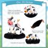 9 Pcs Cow Honeycomb Centerpieces Farm Animals Cow Table Topper Honeycomb 3D Table Decoration Barnyard Paper Fan Cow Cutouts for Children's Party Western Cowboy Baby Shower Wedding Party Supplies view 3
