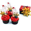 24 Pack Christmas Oh Baby Cupcake Toppers with Christmas Hat Glitter Baby Shower Cupcake Food Picks for Baby Shower Boys Girls Kids Birthday Party Cake Decorations Supplies view 3