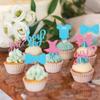 24 Pack Boy or Girl Cupcake Toppers Pink and Blue Glitter Baby Shower Cupcake Picks Bow Tie Onesie Jumpsuit Cake Topper Decorations for Gender Reveal Theme Baby Shower Kids Birthday Party Supplies view 3