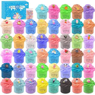 45 Pack Butter Valentine Slime Kit for Kids, Holiday Making Bulk Scented Slime Charms Party Favor, DIY Putty, Soft & Non-Sticky, Stress Relief Toy for Girls and Boys Age 4-12, Birthday Advent Calendar