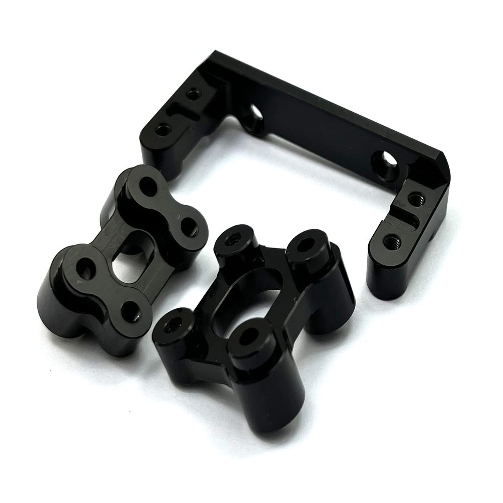 Dhawk CNC Alloy 2-Speed Trans Case BRAC S & Steering Servo Brace Black for Axial SCX6