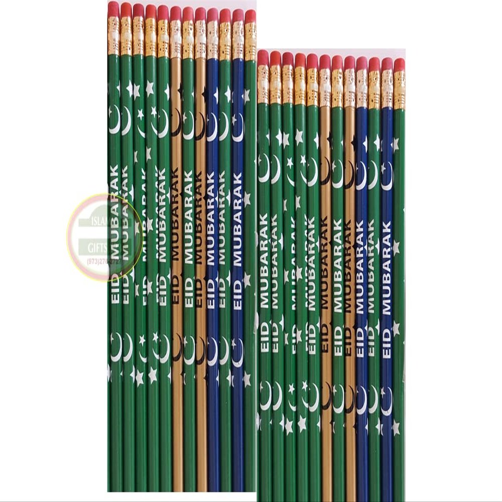 Islamic Gifts 123 Eid Mubarak & Ramadan Pencils (100 Count) Customized Party Favors Decoration Arabic Novelty Muslim Gifts Wholesale