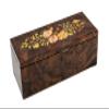 Bello Collezioni - Via Vicarisi Luxury Double Six Black Professional Jumbo Size Tournament Dominoes Set with Uniquely Artistic Inlays from Italy in a Burl Wood Case view 3