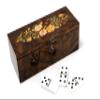 Bello Collezioni - Via Vicarisi Luxury Double Six White Dominoes Set with Uniquely Artistic Inlays from Italy in a Burl Wood Case view 1