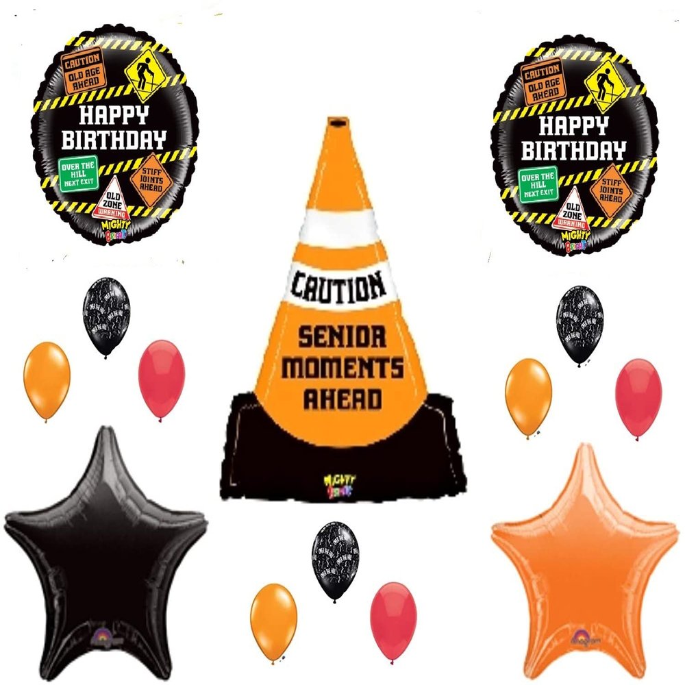 14 new BALLOONS set OLD AGE over the hill ROAD SIGNS birthday 50th 60th party decorations favors BALLOON