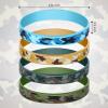 HyDren 24 Packs Camouflage Rubber Bracelets Camouflage Military Assorted Wristbands Green view 2