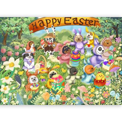 500 Piece Easter Dog Puzzles for Adults - Bunny Ears & Egg Designs Themed - Challenging Puzzle for Game Nights Spring Holiday Family Party Decoration