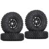 WONFAST 4PCS 1.55 inch 85mm Rubber Terrain Crawler Tires Metal Beadlock Wheel Rims Tires Set Compatible with 1/10 RC Crawler Car Axial AX90069 D90 TF2 Tamiya CC01 LC70 MST JIMNY (Black) view 1
