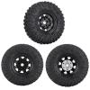 WONFAST 4PCS 1.55 inch 85mm Rubber Terrain Crawler Tires Metal Beadlock Wheel Rims Tires Set Compatible with 1/10 RC Crawler Car Axial AX90069 D90 TF2 Tamiya CC01 LC70 MST JIMNY (Black) view 3