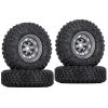WONFAST 4PCS 1.55 inch 85mm Rubber Terrain Crawler Tires Metal Beadlock Wheel Rims Tires Set Compatible with 1/10 RC Crawler Car Axial AX90069 D90 TF2 Tamiya CC01 LC70 MST JIMNY (Grey) view 1