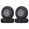 WONFAST 4PCS 1.55 inch 85mm Rubber Terrain Crawler Tires Metal Beadlock Wheel Rims Tires Set Compatible with 1/10 RC Crawler Car Axial AX90069 D90 TF2 Tamiya CC01 LC70 MST JIMNY (Grey) view 2