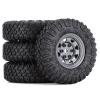 WONFAST 4PCS 1.55 inch 85mm Rubber Terrain Crawler Tires Metal Beadlock Wheel Rims Tires Set Compatible with 1/10 RC Crawler Car Axial AX90069 D90 TF2 Tamiya CC01 LC70 MST JIMNY (Grey) view 3