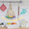 Teamson Kids Little Chef Frankfurt 21 Piece Wooden Pull-Apart Produce Food Set with Fruits and Vegetables Plus Mesh Grocery Shopping Bag, Multicolor , Green view 3