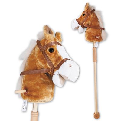 KNORRTOYS.COM Brown Horse Brauny, 37.4 inches, 1+ Player, Ages 1-5, 1x Wooden Horse, 2x Handle, Wheel