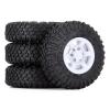 WONFAST 4PCS 1.55inch Tyres Beadlock Plastic Wheel Rims Hub Rubber Tires Set Compatible with 1:10 RC Crawler Axial AX90069 D90 TF2 Tamiya CC01 LC70 MST JIMNY (White) view 2