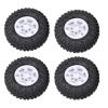 WONFAST 4PCS 1.55inch Tyres Beadlock Plastic Wheel Rims Hub Rubber Tires Set Compatible with 1:10 RC Crawler Axial AX90069 D90 TF2 Tamiya CC01 LC70 MST JIMNY (White) view 3