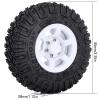 WONFAST 4PCS 1.55inch Tyres Beadlock Plastic Wheel Rims Hub Rubber Tires Set Compatible with 1:10 RC Crawler Axial AX90069 D90 TF2 Tamiya CC01 LC70 MST JIMNY (White) view 4