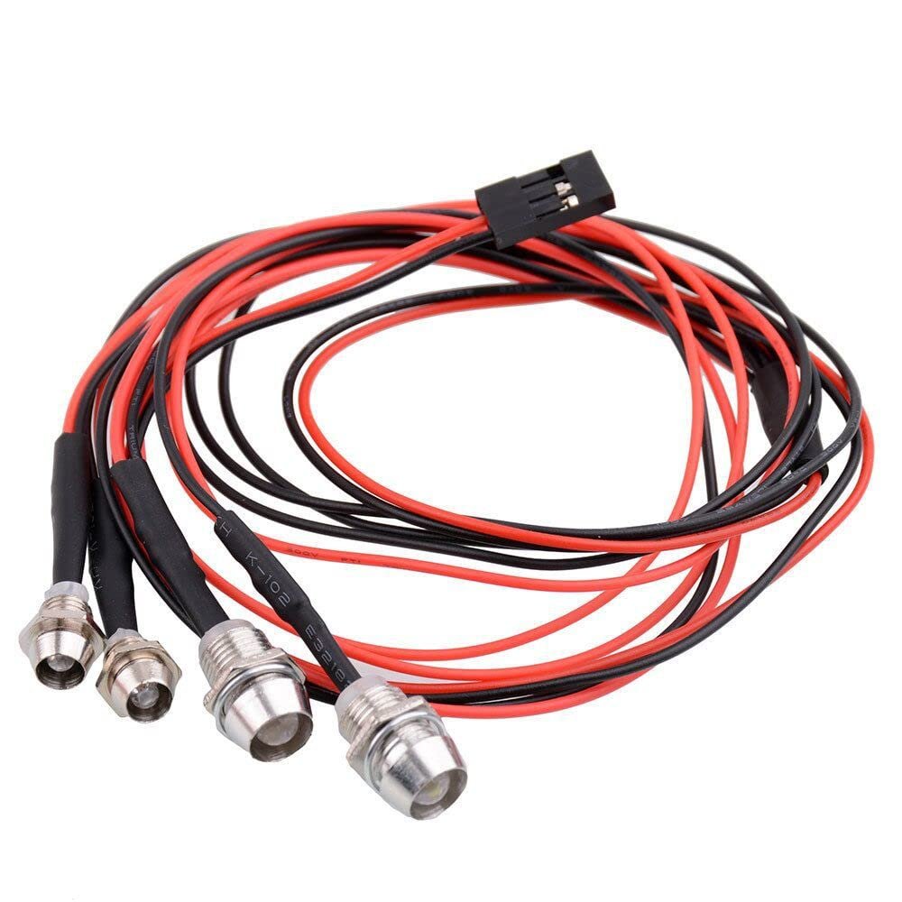 Replacement Part For 1pcs/5pcs/10pcs 1:10 RC Car 4 LED Light White 5mm & Red 3mm 3-7V JR Plug For Revo Jato - (Color: 10pcs)