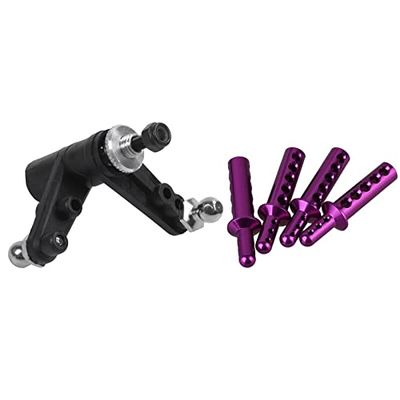 Replacement Part For 4 Pcs 108037(08007) Aluminum Alloy RC 1:10 Purple Body Post Mounts & 1 Pcs 02025 Servo Saver Set