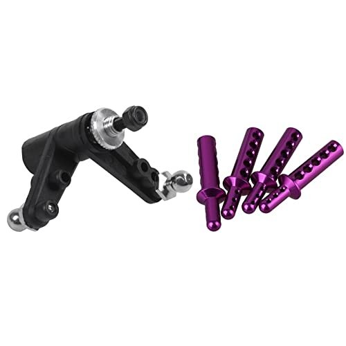 Replacement Part For 4 Pcs 108037(08007) Aluminum Alloy RC 1:10 Purple Body Post Mounts & 1 Pcs 02025 Servo Saver Set