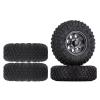 WONFAST 4PCS 1.55inch Tyres Beadlock Plastic Wheel Rims Hub Rubber Tires Set Compatible with 1:10 RC Crawler Axial AX90069 D90 TF2 Tamiya CC01 LC70 MST JIMNY (Black) view 3