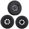 WONFAST 4PCS 1.55inch Tyres Beadlock Plastic Wheel Rims Hub Rubber Tires Set Compatible with 1:10 RC Crawler Axial AX90069 D90 TF2 Tamiya CC01 LC70 MST JIMNY (Black) view 4