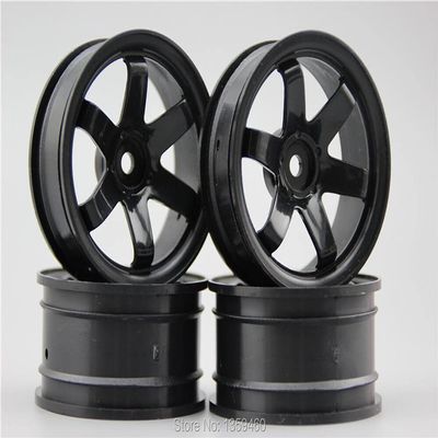Replacement Part For 4pcs 1/10 Touring&Drift Wheel Rim W6SNK (Black) 3/6/9mm Ofet Fits For 1:10 Touring&Drift Car 1/10 Rim 10005 - (Color: 6mm Ofet)