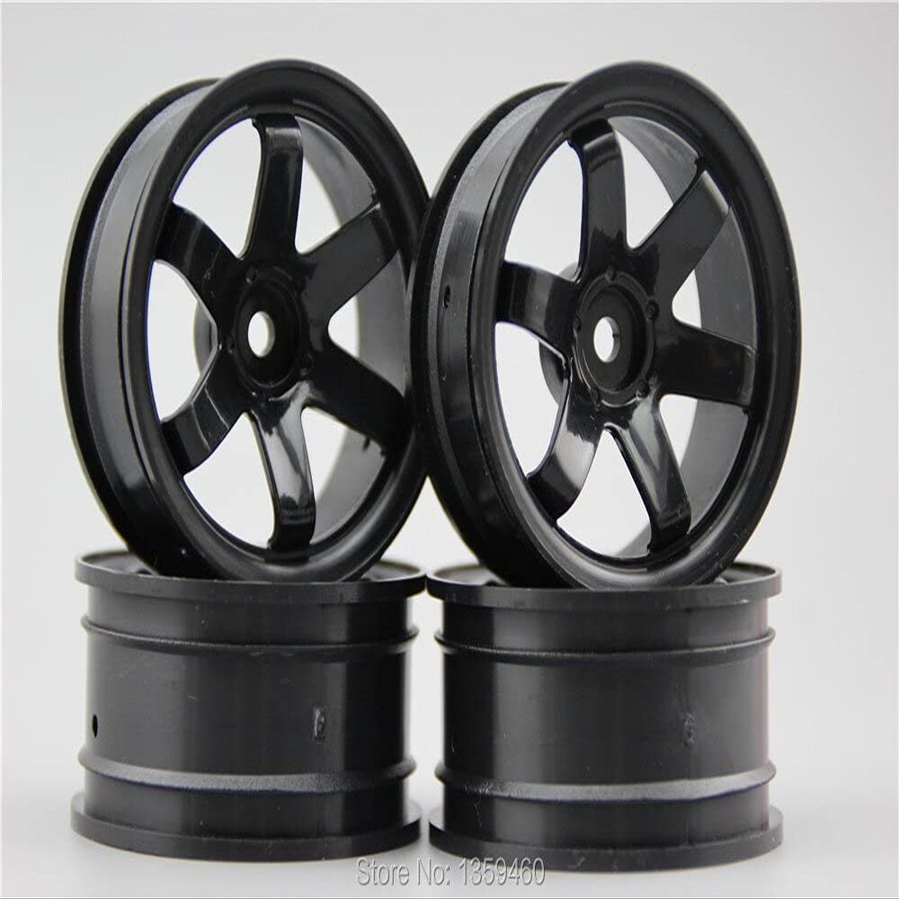 Replacement Part For 4pcs 1/10 Touring&Drift Wheel Rim W6SNK (Black) 3/6/9mm Ofet Fits For 1:10 Touring&Drift Car 1/10 Rim 10005 - (Color: 6mm Ofet)