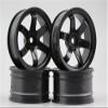 Replacement Part For 4pcs 1/10 Touring&Drift Wheel Rim W6SNK (Black) 3/6/9mm Ofet Fits For 1:10 Touring&Drift Car 1/10 Rim 10005 - (Color: 6mm Ofet) view 1