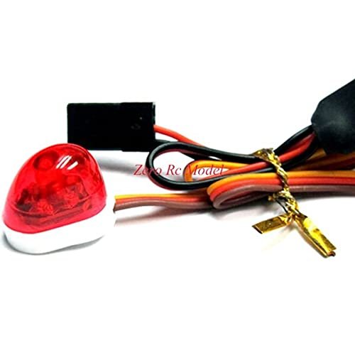 Replacement Part For 1/10 RC Car Night Flash Bright LED Light 5 Modes 360 Rotation Aluminum - (Color: Red Color)