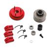 Replacement Part For 14T Gear Flywheel Assembly 1/8 RC Car Bearing Clutch Bell Shoes Nut Springs Set - (Color: Red) view 1