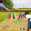 Hxezoc 36 Pack Carnival Games Set, 4 in 1 Soft Plastic Cones Cornhole Bean Bags Ring Can Toss Carnival Games Combo for Kids Adults Carnival Birthday Party School Field Indoor Outdoor Games Supplies view 4