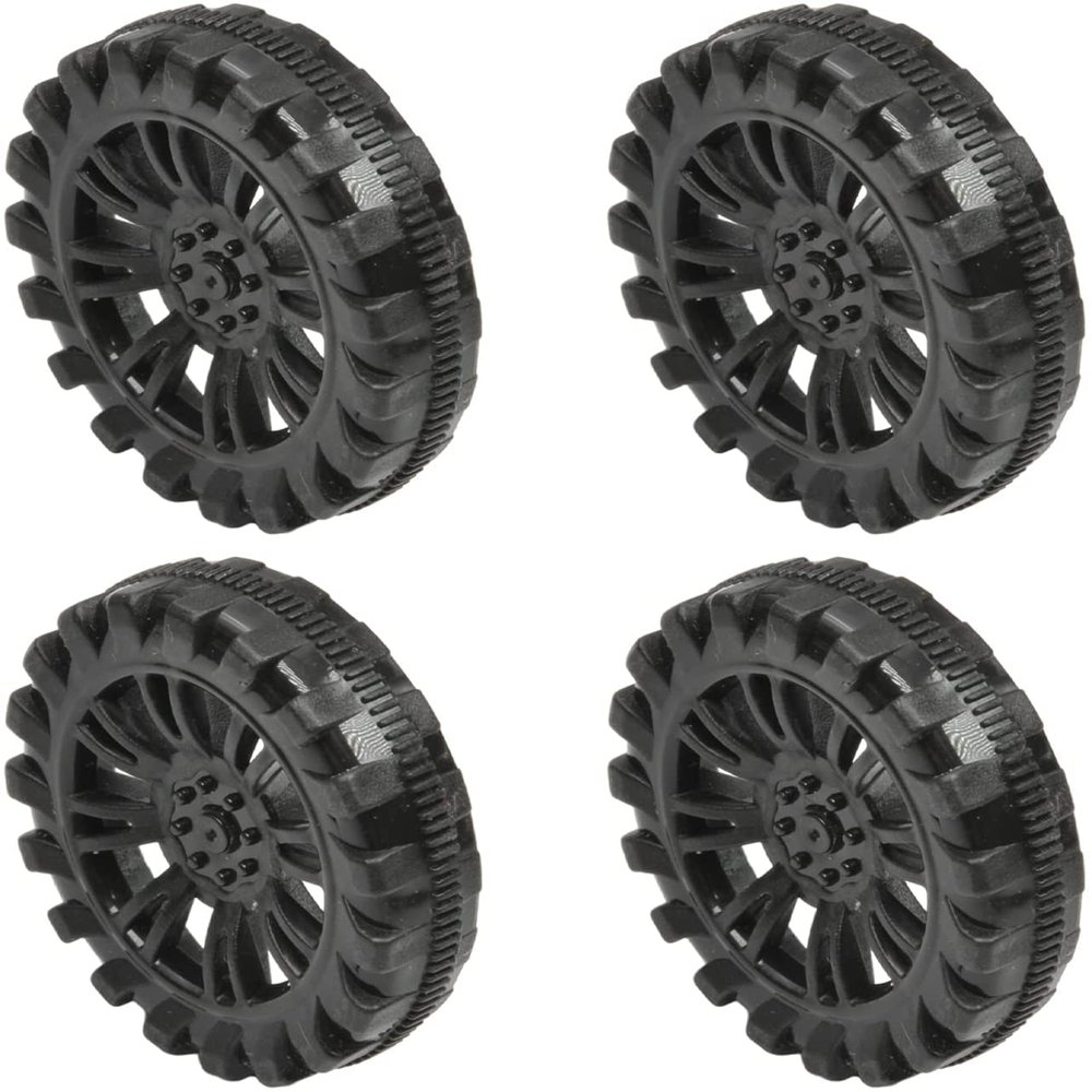 Juvielich RC Car Wheel Tires 1.18" RC Car Drift Wheels RC Tires Wheel Rims Crossing Plastic Off-Road Parts Car Truck Model Wheel Black 4PCS